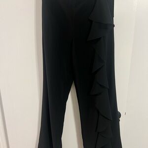 JS Boutique Black Wide Leg Ruffle Pants